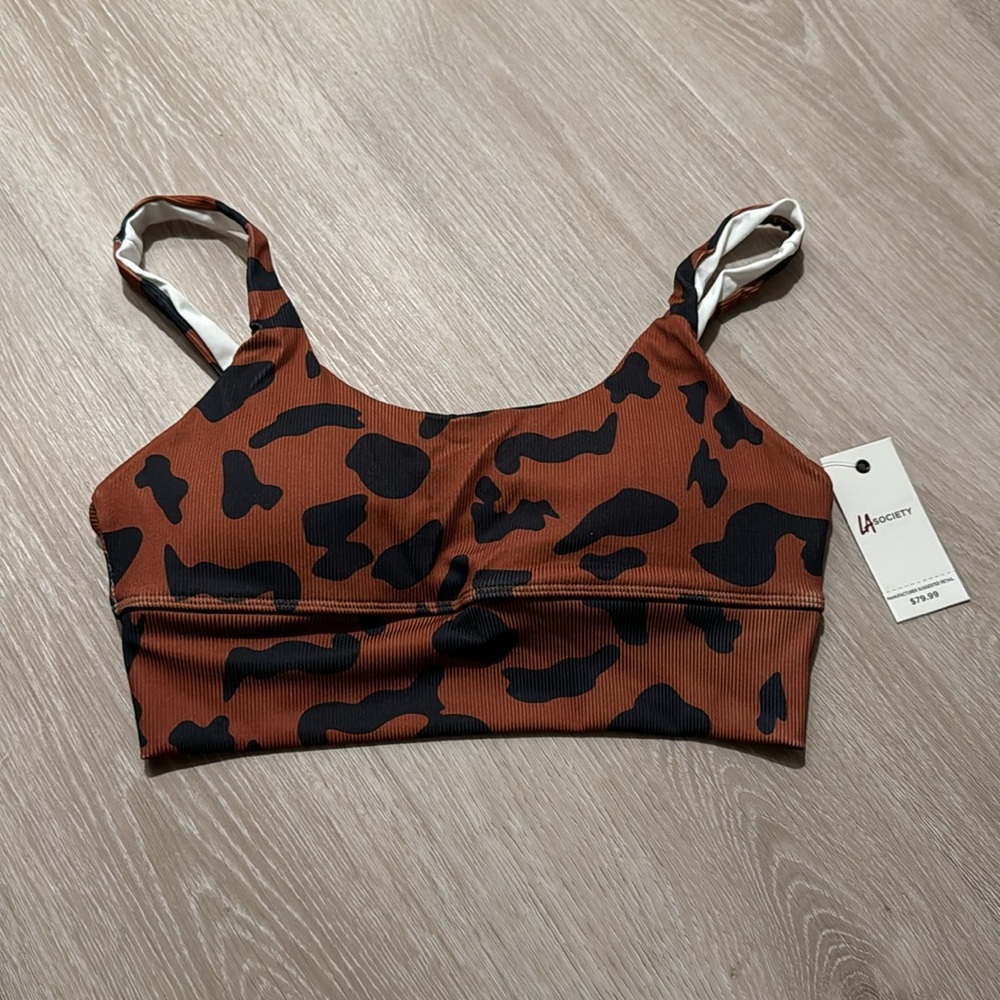 Brown/Black Leopard Print Sports Bra NEW 🏷️
